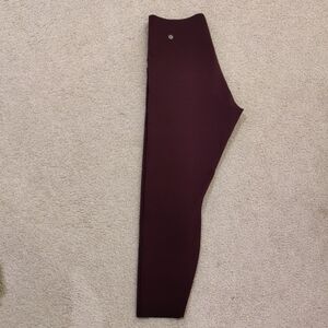 Lululemon Leggings Sz 12 Maroon High-Rise Logo Athletic Athlesure Y2K Trendy